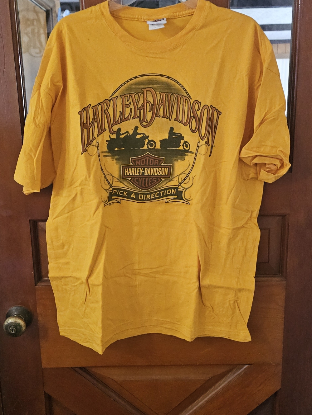 Harley-Davidson Yellow Short Sleeve Graphic Tee with Motorcycle Crest